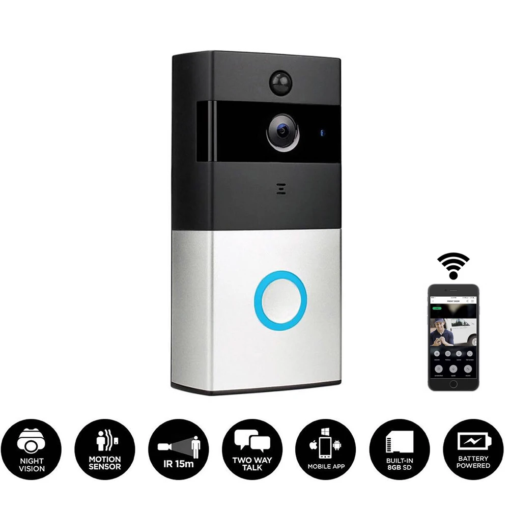 FREDI беспроводной WiFi видео дверной звонок 720 P домашний охранный камера