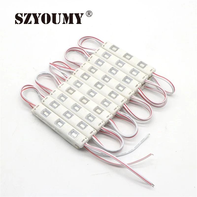 SZYOUMY 500 шт. SMD 5730 LED 3 Led s световой модуль с инжекционным квадратным объективом