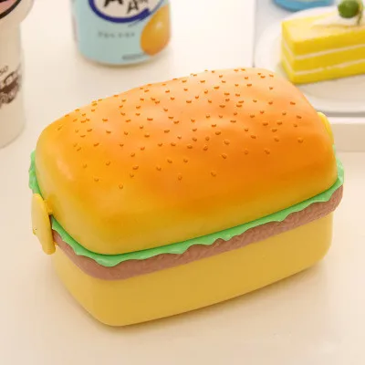 Creative Hamburger Lunch Boxes Bento Box Burger Meal Food Container Korean Cute Student Birthday Party Gift | Дом и сад