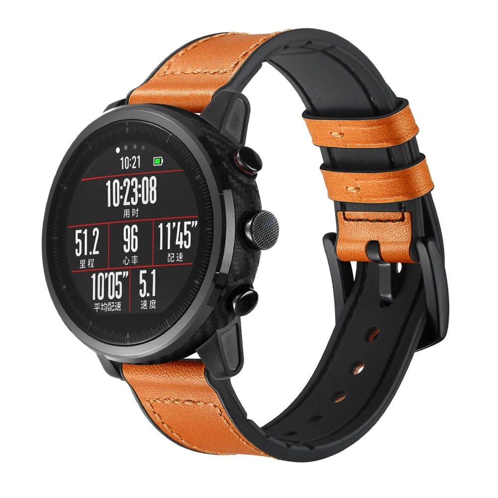 Кожаный ремешок для смарт-часов Xiaomi Huami Amazfit PACE Stratos браслет кожаный Sumsang S3 |