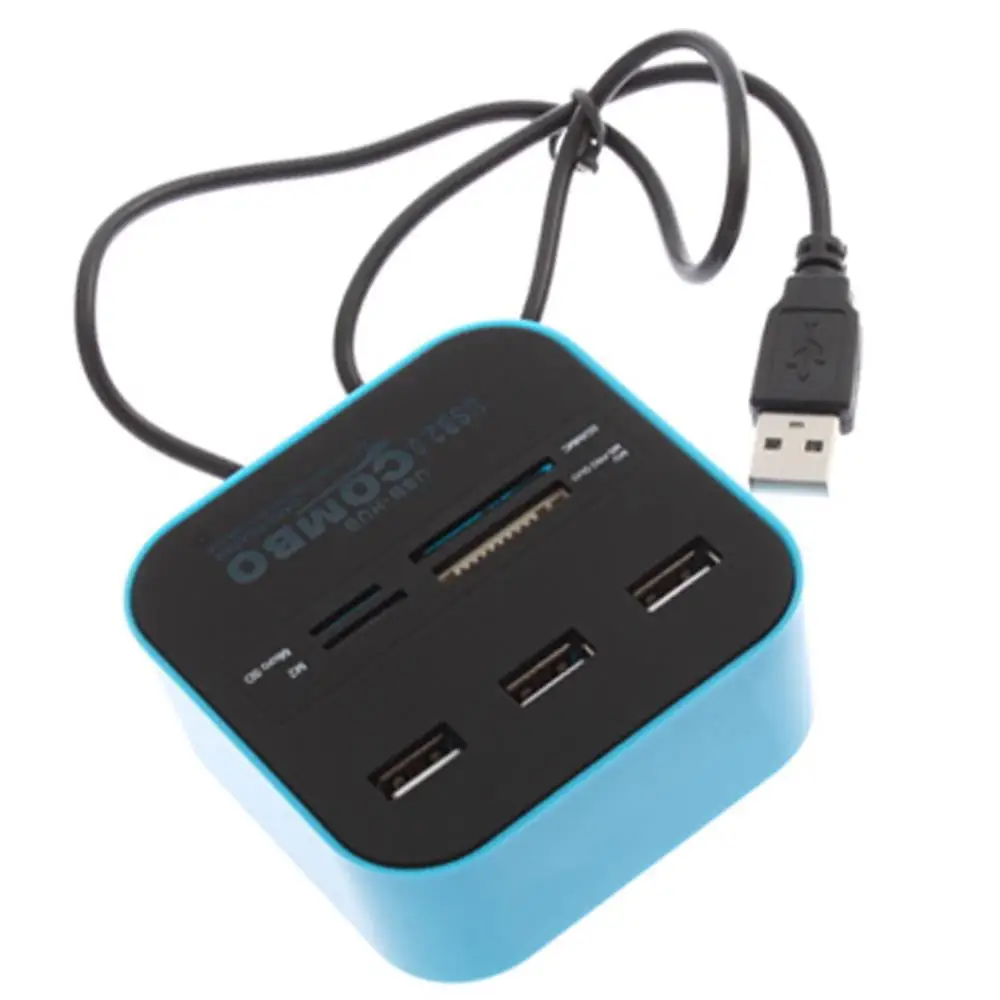 Горячая продажа USB комбо 3 порта usb-хаб 2 0 хаб + Мульти кард-ридер все в одном для