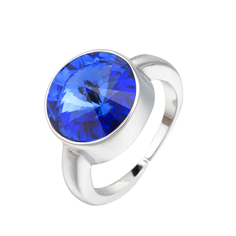 Platinum plating Модные ювелирные изделия, Классические свадебные женские кольца, кольца золотого цвета, регулируемые хрустальные кольца для женщин и мужчин Anillos ka0190 - Цвет основного камня: Platinum plating