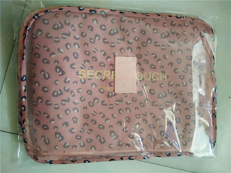 pink leopard Donbook 6 шт. дорожная сумка для хранения Набор для одежды аккуратный Органайзер сумка чемодан домашний шкаф разделитель контейнер Органайзер - Цвет: pink leopard