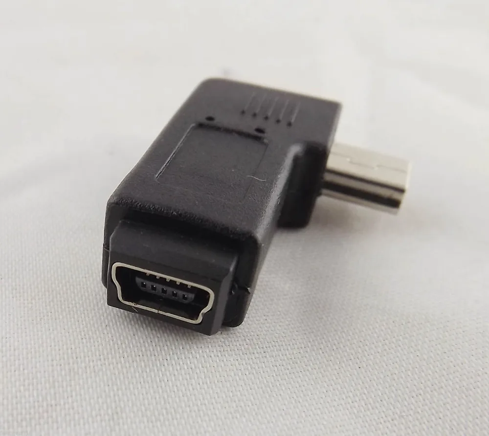 1 шт. USB 2 0 Mini 5 Pin штекер мини Женский M/F левый угол адаптер разъем |