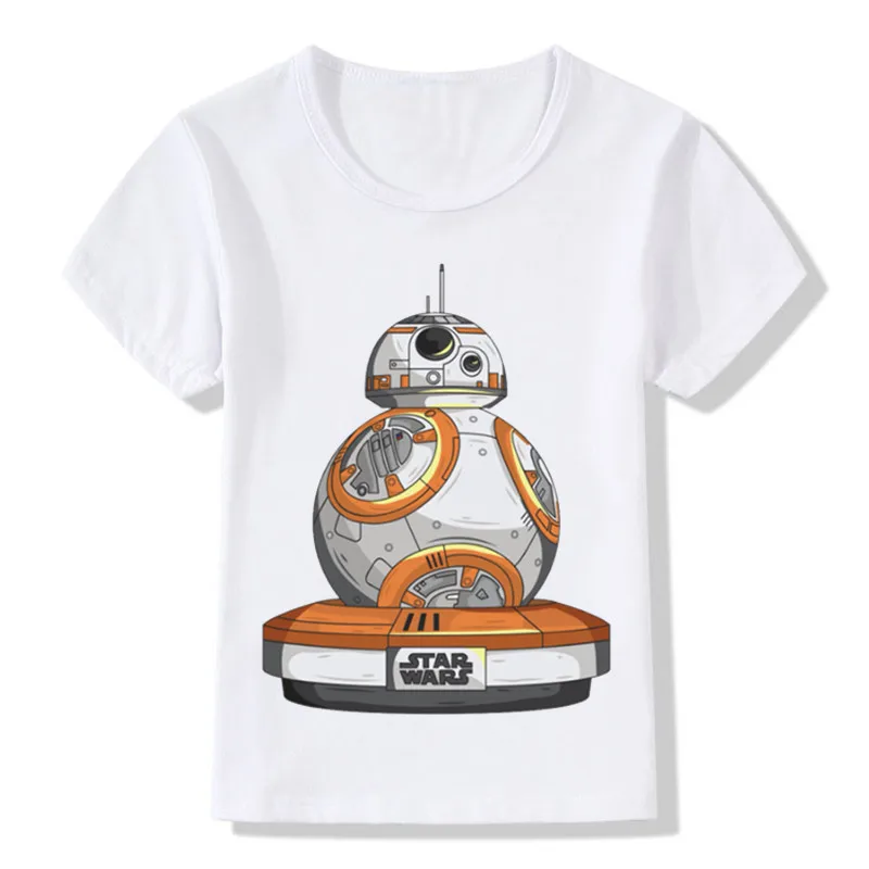 Одежда для мальчиков и девочек BB 8 на ходу из хлопка с принтом хлопковая футболка