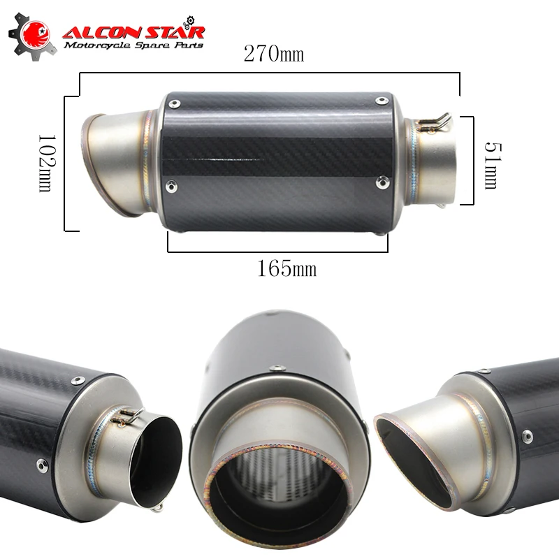 Alconstar 51MM на входе мотоцикла глушитель труб Escape Moto гоночный мотоцикл выхлопной