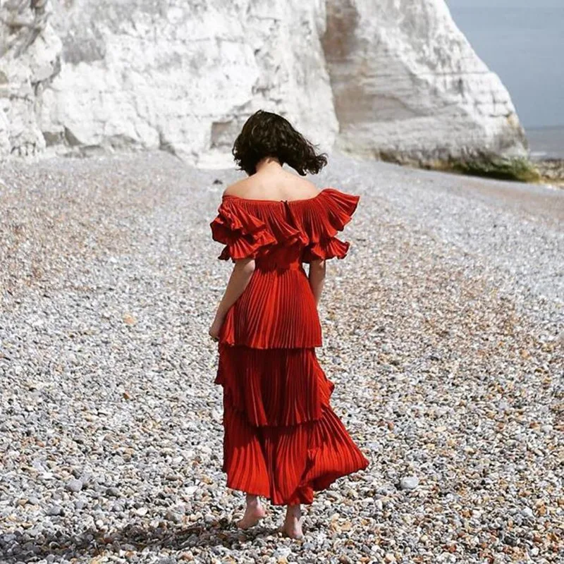 Сексуальные платья 2016 предложение Красное длинное женское платье с вырезом