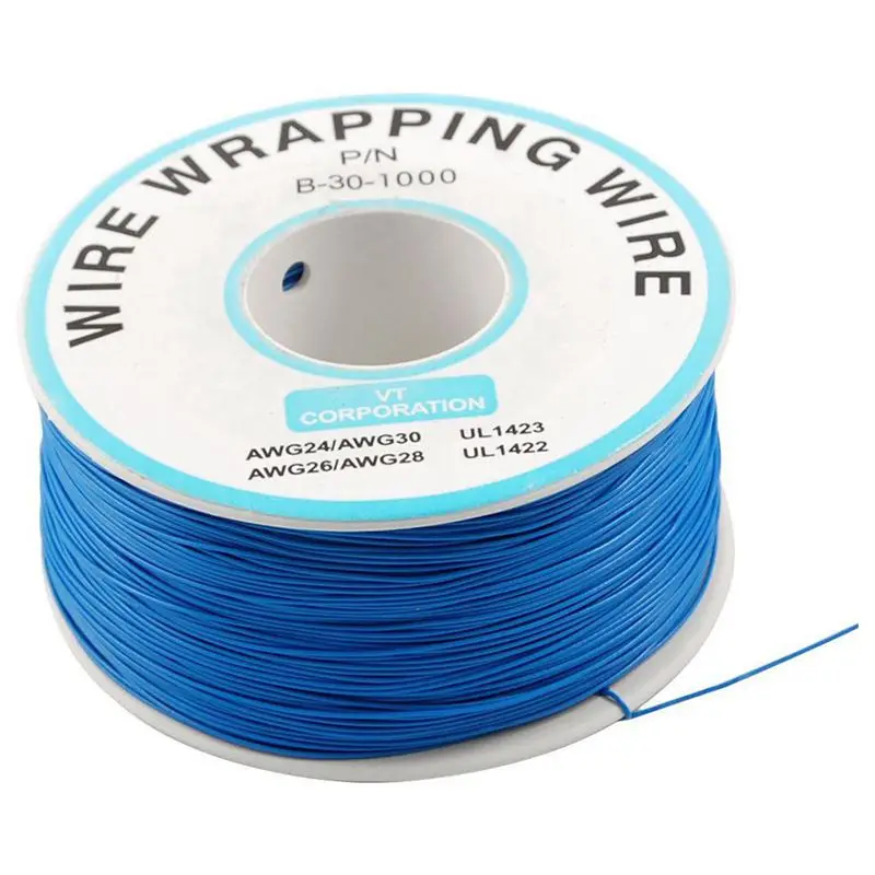 Макетная плата P/N B-30-1000 Оловянная медь проволочная упаковка 30AWG кабель 305 м синий |