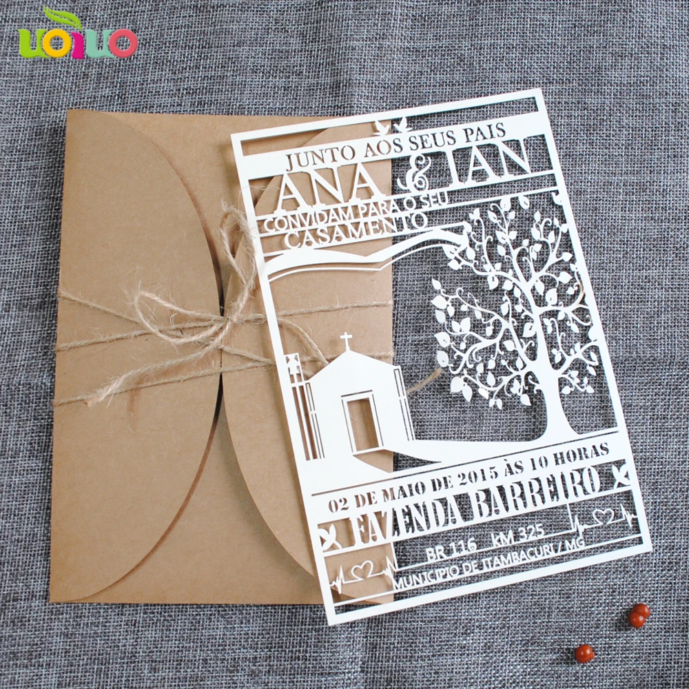 free shipping 50set inc79 Laser Cut Wedding Invitation free text Elegant Wedding Invitations Cards Greeting Card kraft Envelope