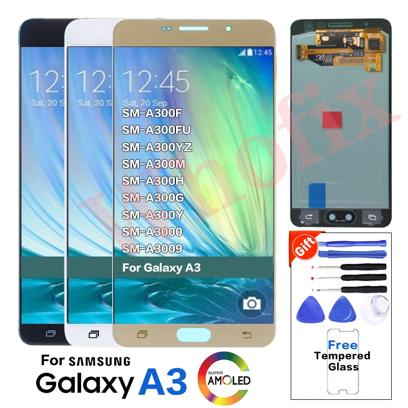 AMOLED для samsung Galaxy A3 A300 A300F A300FU дисплей ЖК-экран Замена A300M A300Y A3000 A3009 модуль дисплея |