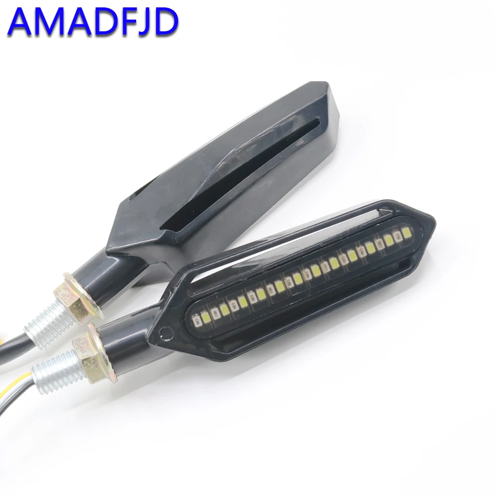 Amadfjd 2/4 шт течет поворотов мотоцикл СВЕТОДИОДНАЯ мигалка мотоцикла светильник s DRL индикатор светильник тормозной поворотники Лампа