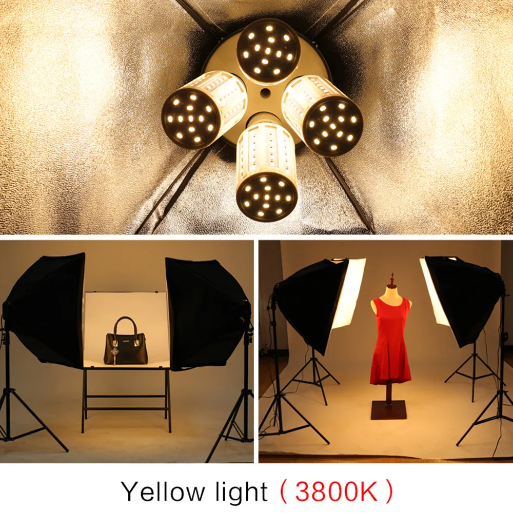 Фотография 50x70 см четыре софтбокс для вспышки комплект с 8 шт. лампочка Мягкая коробка аксессуары штатив подс