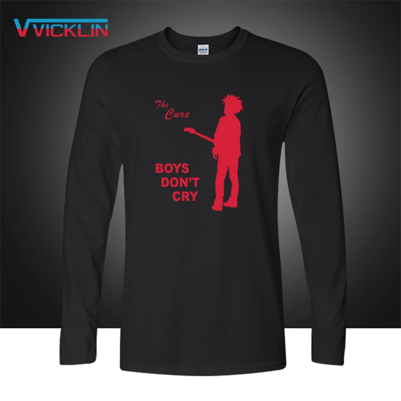 Autumn Fashion The Cure Men T Shirts Rock And Roll Casual New Printed BOYS DO NOT CRY Long Sleeve band Cotton Mens | Мужская одежда