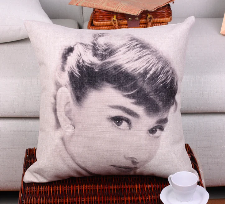 Эскиз Одри Хепберн наволочка для тела льняная кровати дивана подушка сидения