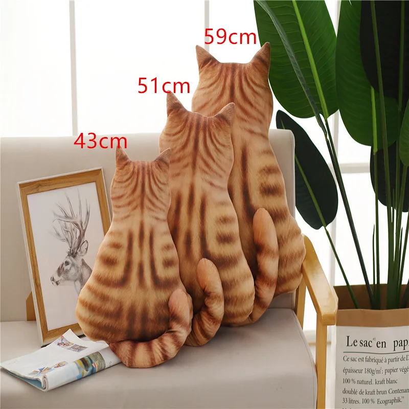 

Vanmajor 1pc Simulation Plush Cat Pillows Soft Stuffed Animals Cushion Sofa Decor Cartoon Plush Toys for Children Kids Gift