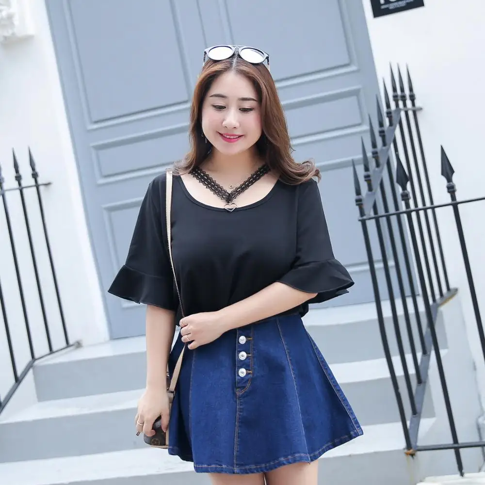 MINSUNDA плюс Размеры рюшами Топы жабо рукавом милая блузка Многоуровневое