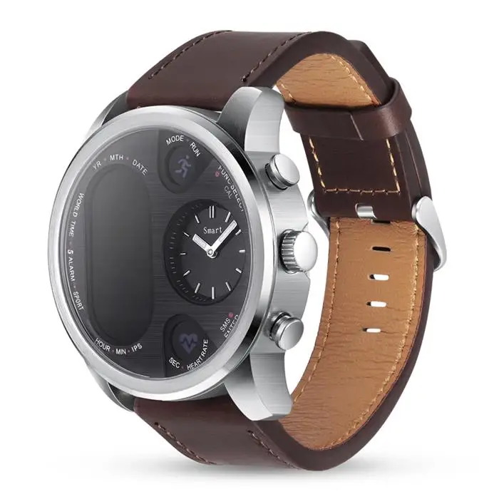 Стиль IP68 Водонепроницаемые Bluetooth Смарт часы T3 Dual Time для ISO8.0+ и Android системы - Цвет: Коричневый