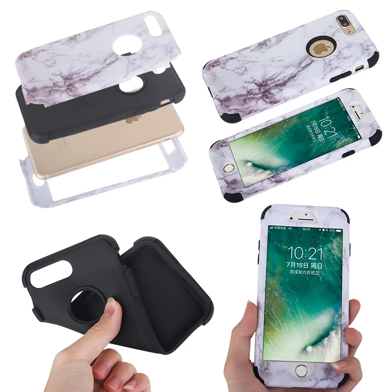 Мраморный чехол-бампер для iPhone 11, 7, 6, 6s, 8 Plus, Жесткий Чехол, PC, силиконовый чехол для iPhone X, Xs, Max, Xr, 360, чехол 3 в 1 для Galaxy Note 8, 9