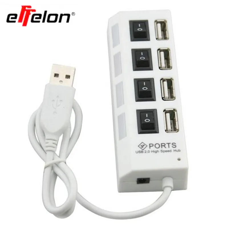 effelon Mini High Speed USB 2.0 4 Ports Charger Portable 480 Mbps On/Off Switch Splitter Adapter For PC Laptop | Мобильные телефоны