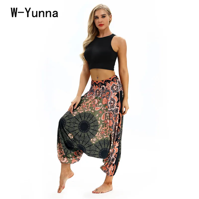 W-Yunna 2019 новые свободные модные брюки в стиле бохо женские шаровары с высокой