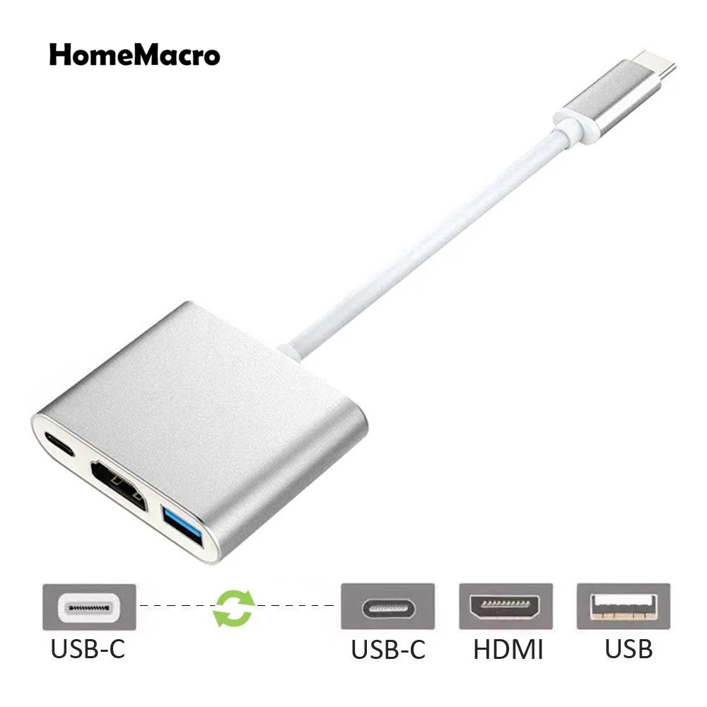 Тип-c цифровой av-адаптер Multi Порты и разъёмы адаптер USB 3,1 USB-C HDMI 4 К Тип-C зарядки Порты и разъёмы для Macbook samsung S9 8 S9+ Примечание 8