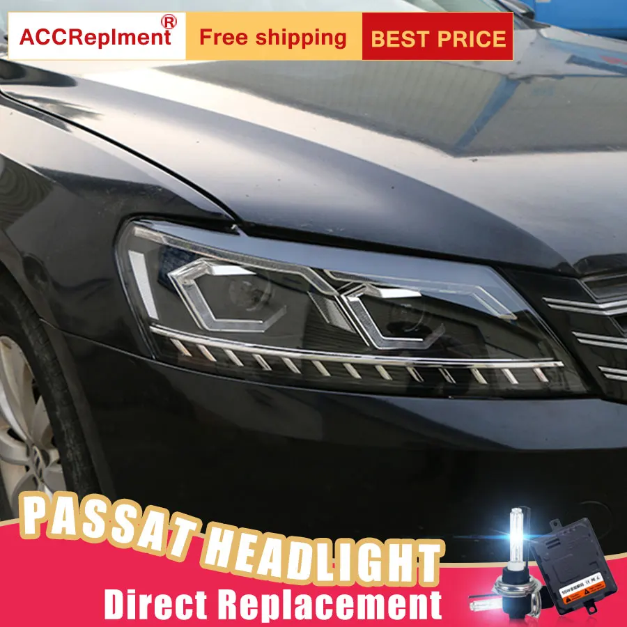 2 шт. светодиодный фары для Volkswagen Passat 12-15 светодиодный автомобильный фонарь ангельские глазки ксенон HID комплект Противотуманные фары светодиодный дневные ходовые огни