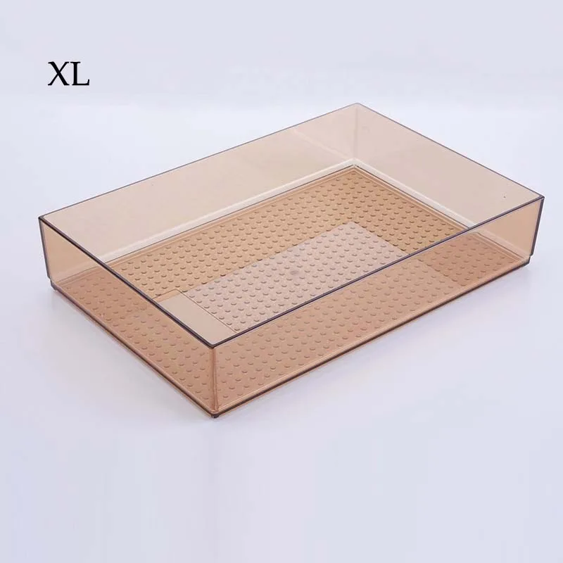 Brown-XL Для дома, выдвижного ящика коробка для хранения рабочего стола разделительная коробка для хранения столовой посуды косметический Органайзер для макияжа кухонный ящик Органайзер чехол - Цвет: Brown-XL