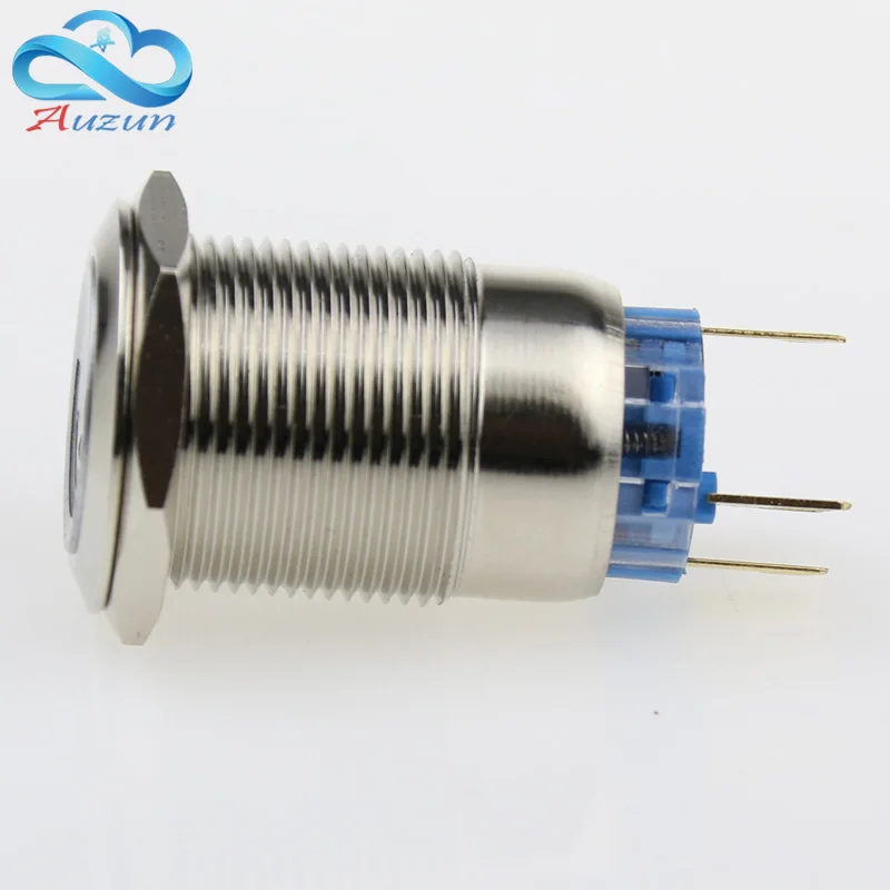 Металлическая кнопка самоблокировки 19 мм с светильник ключателем питания