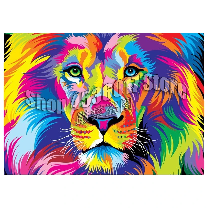 

The King 5D Diamond Mosaic Full Home Decor Diamond Embroidery DIY Diamond Painting Cross Stitch Art Lions & Tigers Needlework