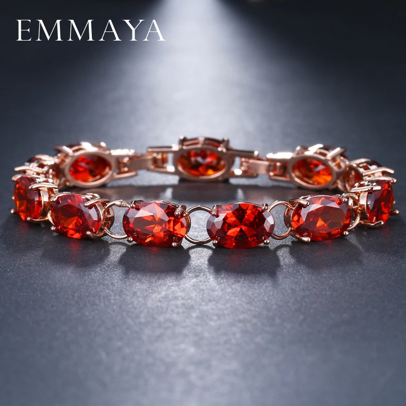 Высококачественные модные роскошные красные браслеты EMMAYA с фианитами для женщин
