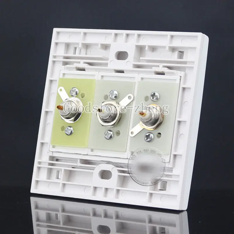 

Wall Face Plate 3 Ports CCTV Camera Security BNC Female Connector Jack Faceplate