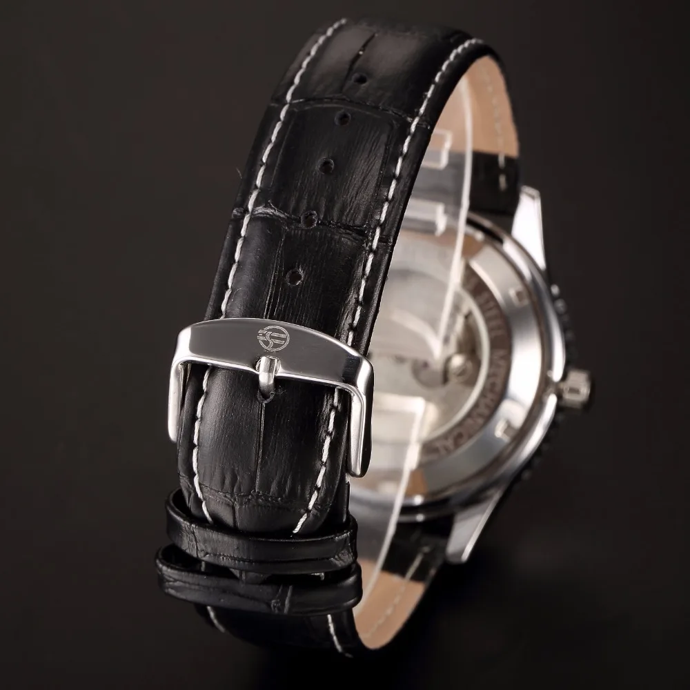 Часы наручные FORSINING Мужские автоматические механические с кожаным ремешком и