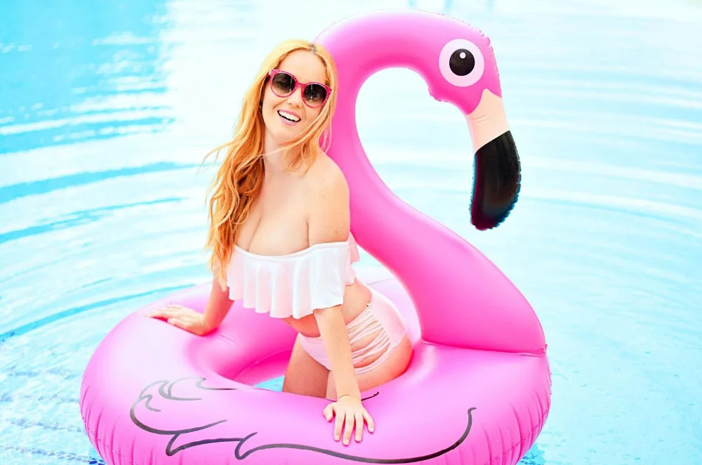 Сексуальные Купальники Рюшами Бандо Бикини 2017 Женские с Завышенной Талией и