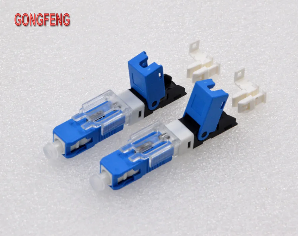 GONGFENG 100 шт. оптоволоконный быстрый холодный соединитель FTTH SC Одномодовый UPC/APC Быстрый Соединитель специальная
