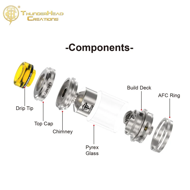 Оригинальные творения ThunderHead Tauren Beest 24 мм RTA 2 мл/4 5 мл одна/двойная катушка Vape