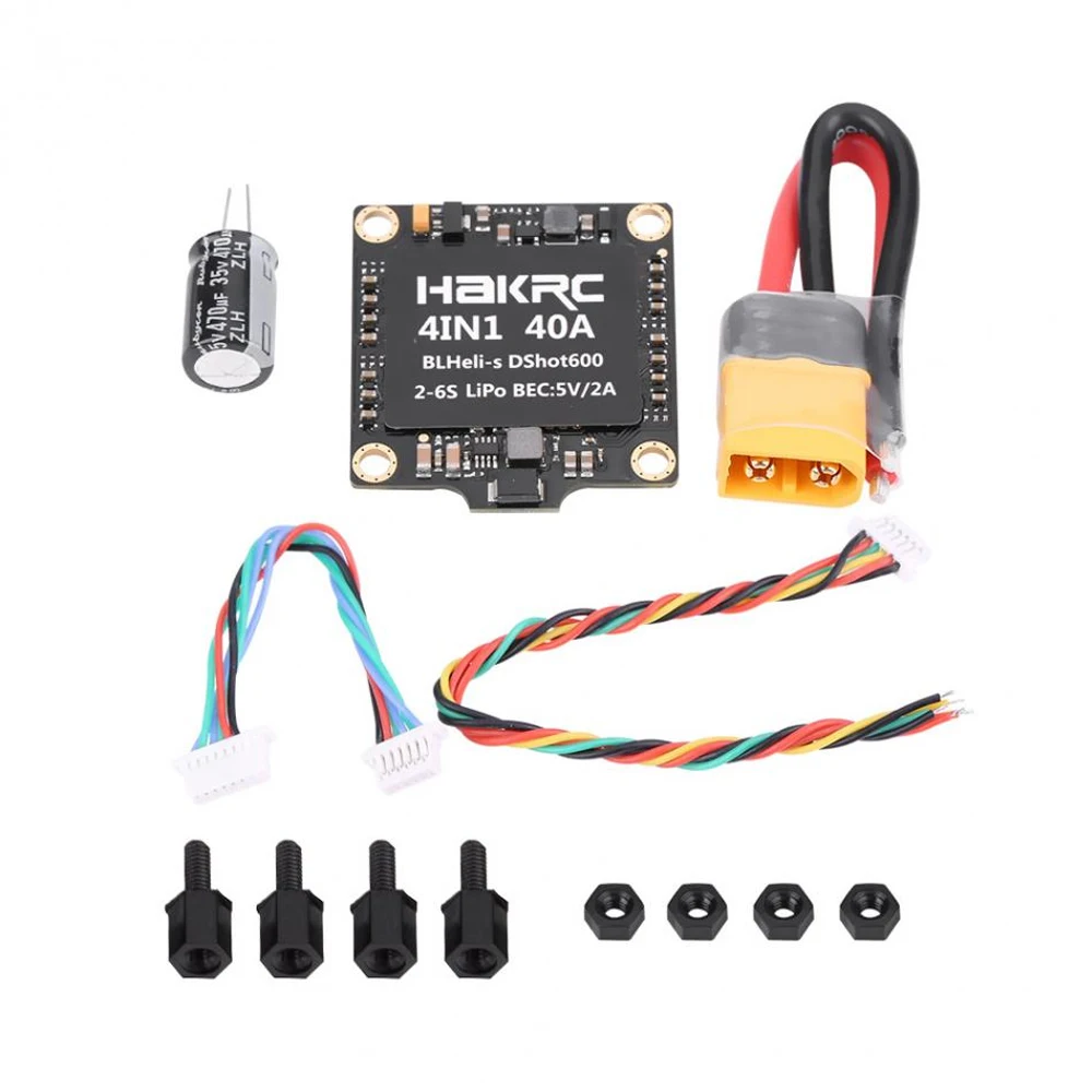 HAKRC 15A/20A/30A/40A 4 в 1 3-6S blheli _ 32 5V 3A BEC Dshot1200 Мини Размер ESC для DIY квадрокоптера FPV