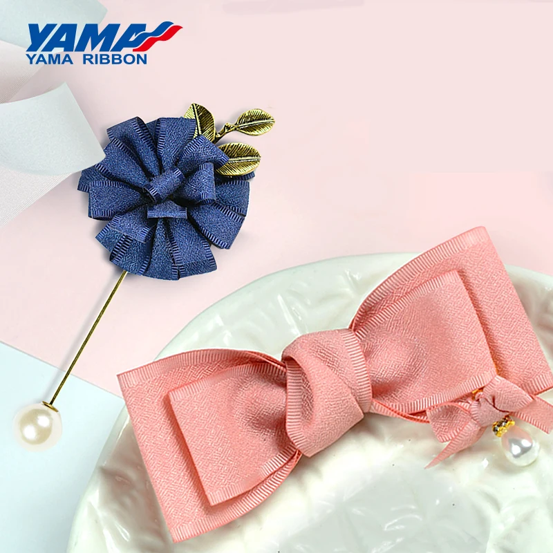 YAMA полиэстер Grosgrain край гранулированный активированный уголь из ленты 9 16 19 25 38 мм и 3/8 5/8 3/4 1 1-1/2 дюймов 100 ярдов печатных ленты и бабочки