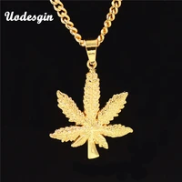 uodesign new hiphop necklacependant gold c maple leaf pendant long gold chains hip hop necklace