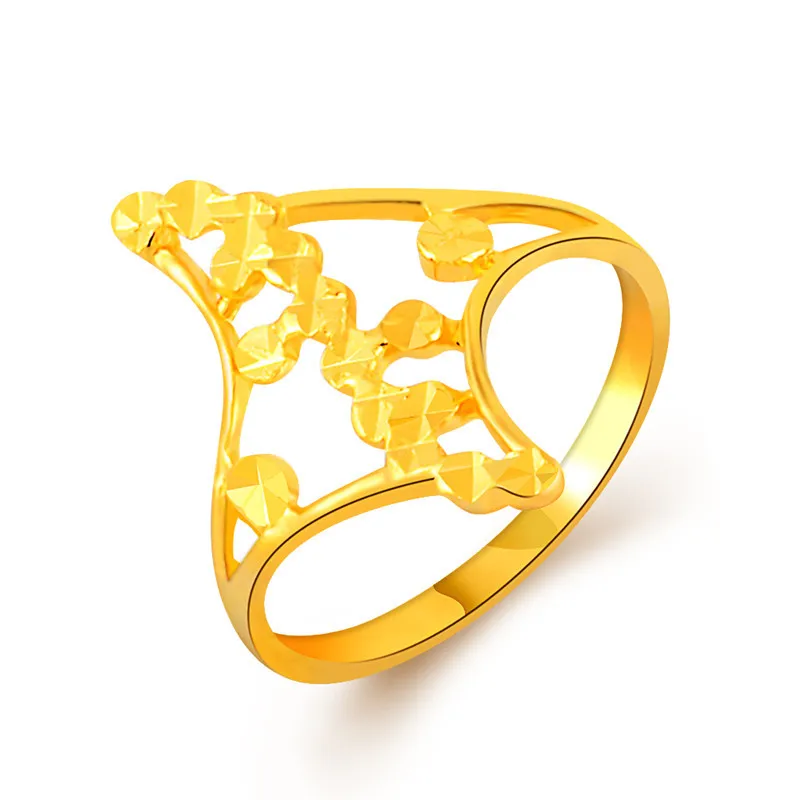Новое поступление модное женское Ювелирное кольцо 24 к золотого цвета желтое