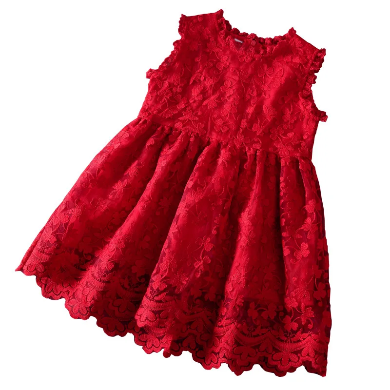 Сетчатая повседневная одежда принцессы с кружевной вышивкой для маленьких