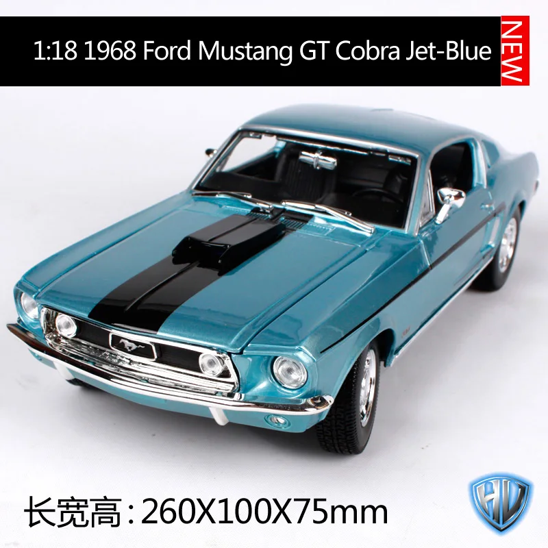 31167 Maisto 1:18 белый Blue1968 Ford Mustang GT Cobra Jet Muscle модель автомобиля литая под давлением модель автомобиля игрушка Новинка в коробке 31167 - Color: 31167
