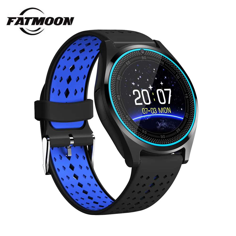 FATMOON V9 Смарт часы с Камера монитор сердечного ритма sim карты Bluetooth Для мужчин