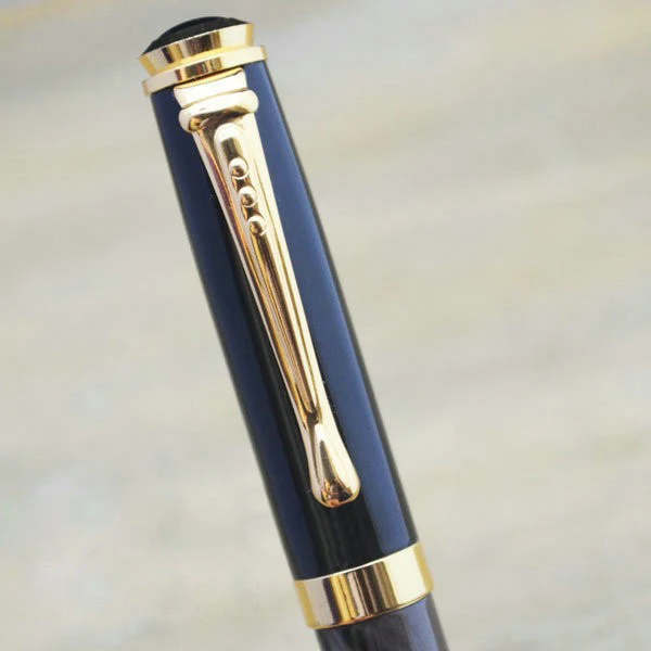 Бесплатная Доставка-1 Шт. Серый и Черный ролика шариковая Ручка золотой зажим Jinhao