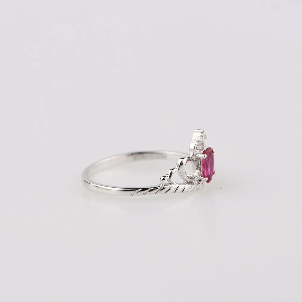 LASAMERO корона овальной формы 0.24CT природный рубин драгоценный камень бриллиант 18k