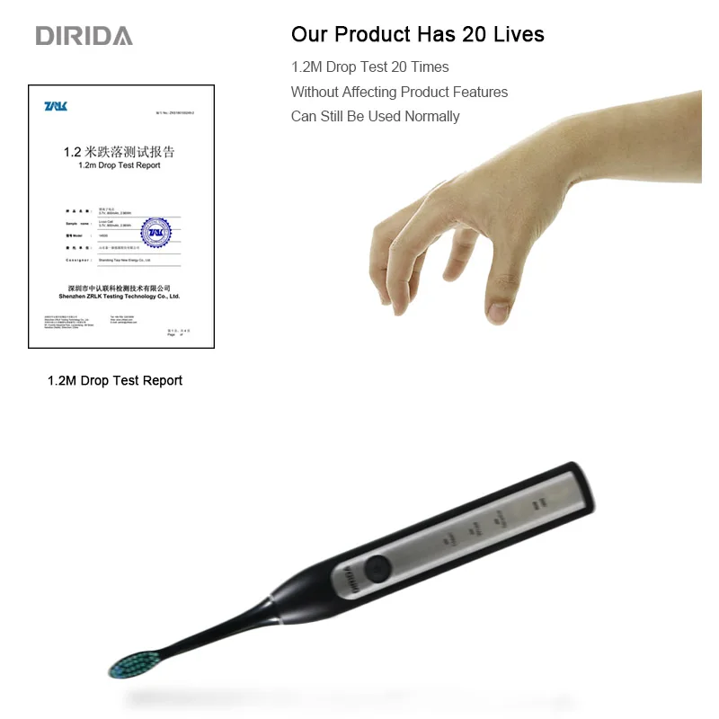 DIRIDA Sonic электрическая зубная щетка Беспроводная перезаряжаемая ультразвуковая