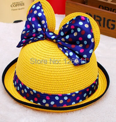 Детская весенне летняя шляпа с бантом кепка мультяшным рисунком для девочек
