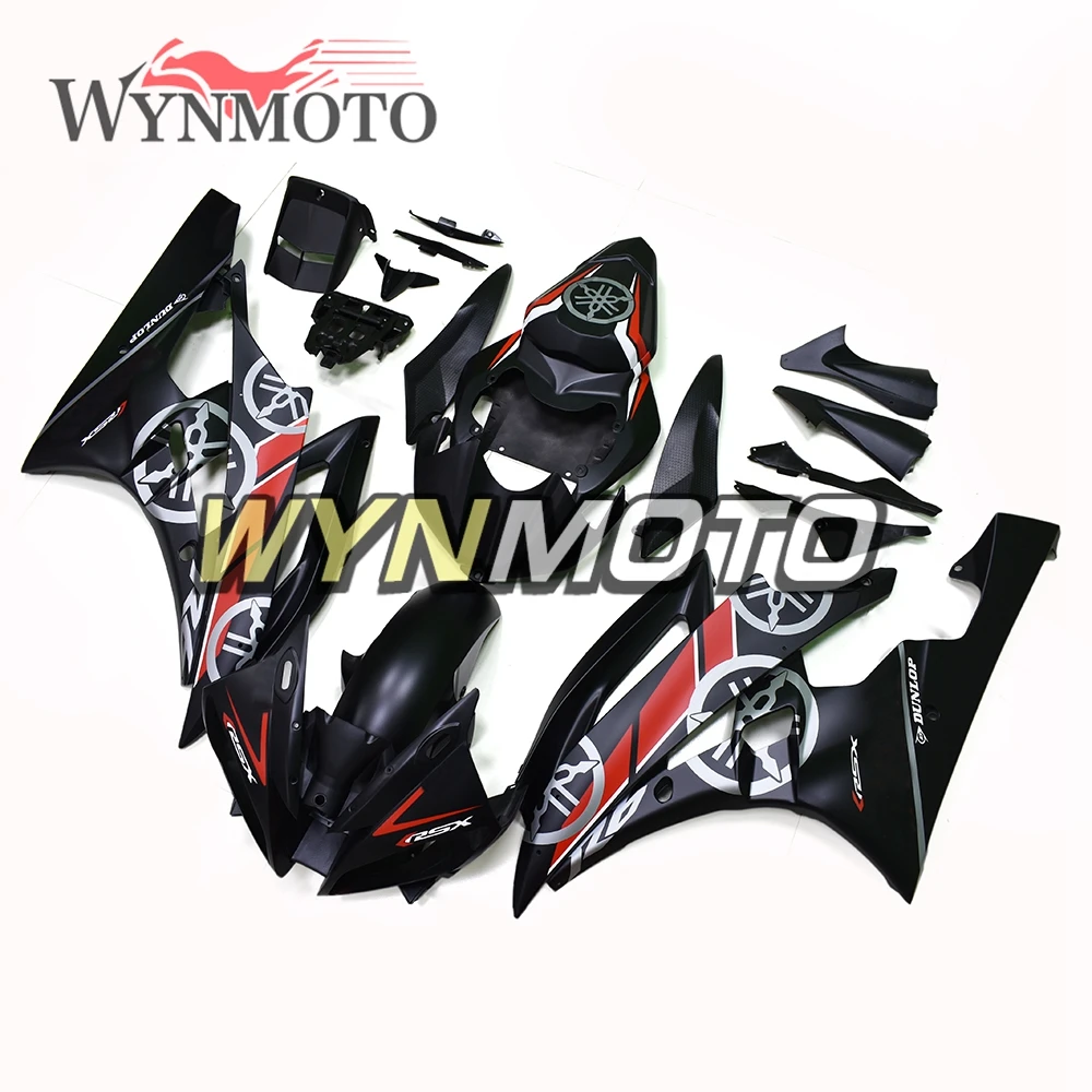 Матовая черный, красный инъекции пластмассы ABS Обтекатели для Yamaha YZF R6 2006 год 2007 06 07 мотоциклов Полный комплект обтекатель КУЗОВ
