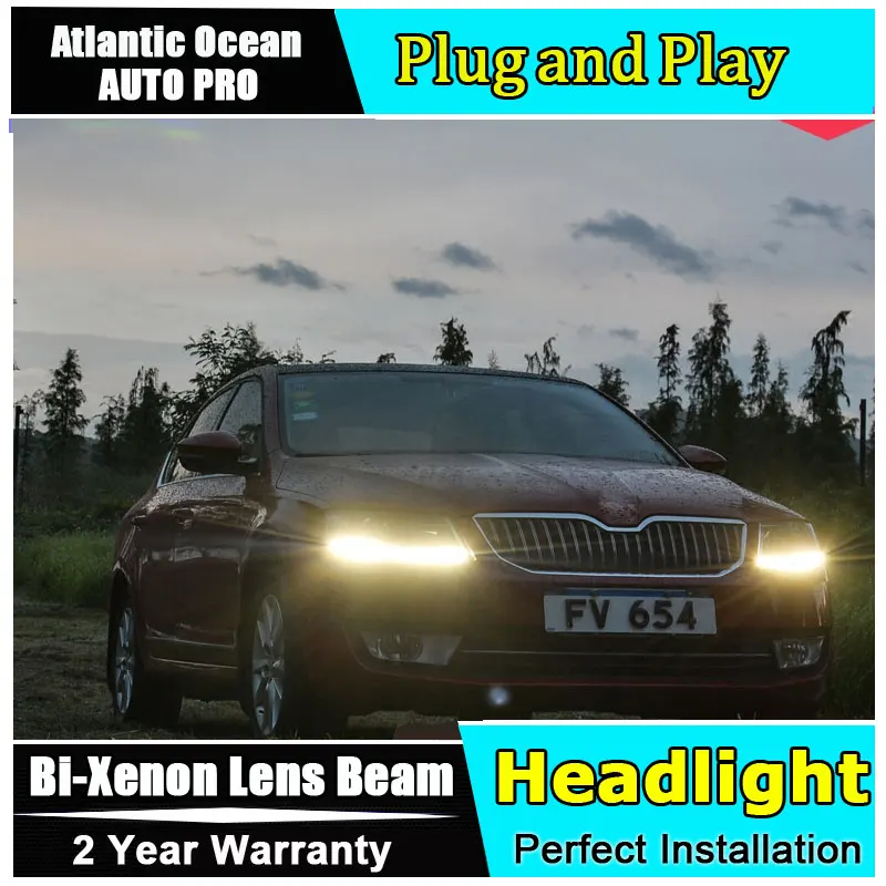 Новый головной светильник Тюнинг автомобилей для Skoda Octavia s 2015-2017 Би-ксеноновые