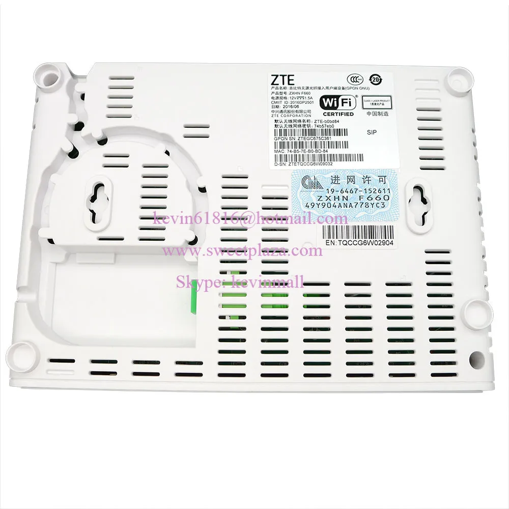 ZTE беспроводной GPON ONU ZXHN F660 V5 SC/APC с 4 портами ethernet + 2 голосовыми wifi английская