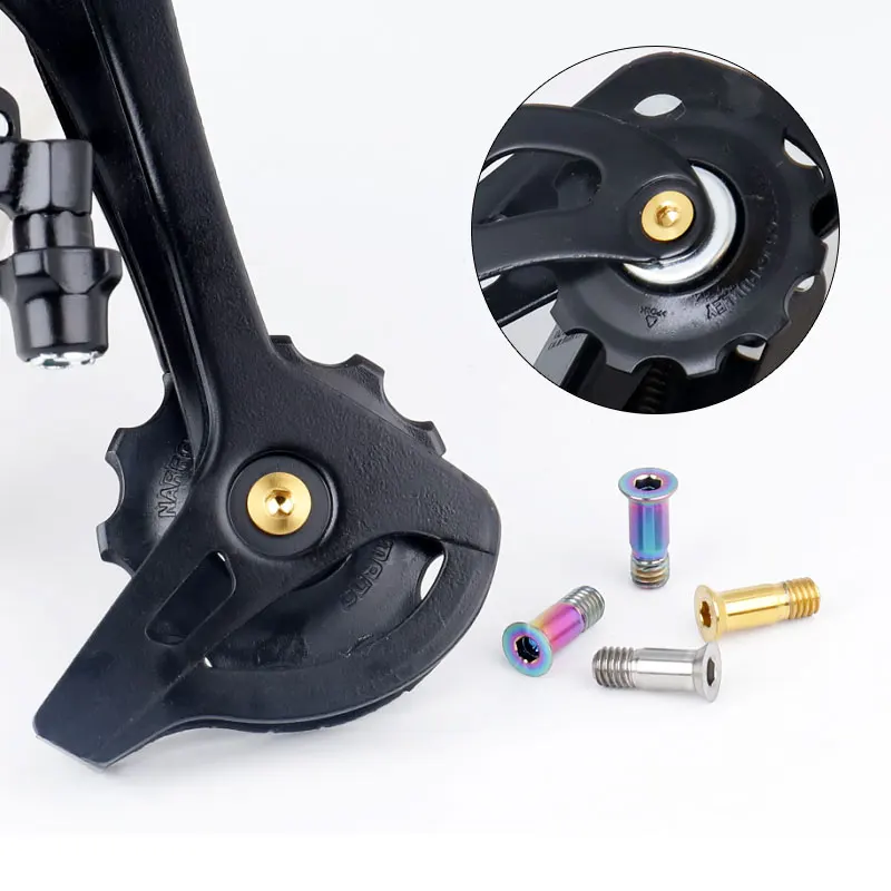 Deemount 2 ШТ M5*14.2 Велосипедная задняя перекидка Ti болты Велосипед Титановые крепежные винты с шестигранной головкой для направляющего ролика.